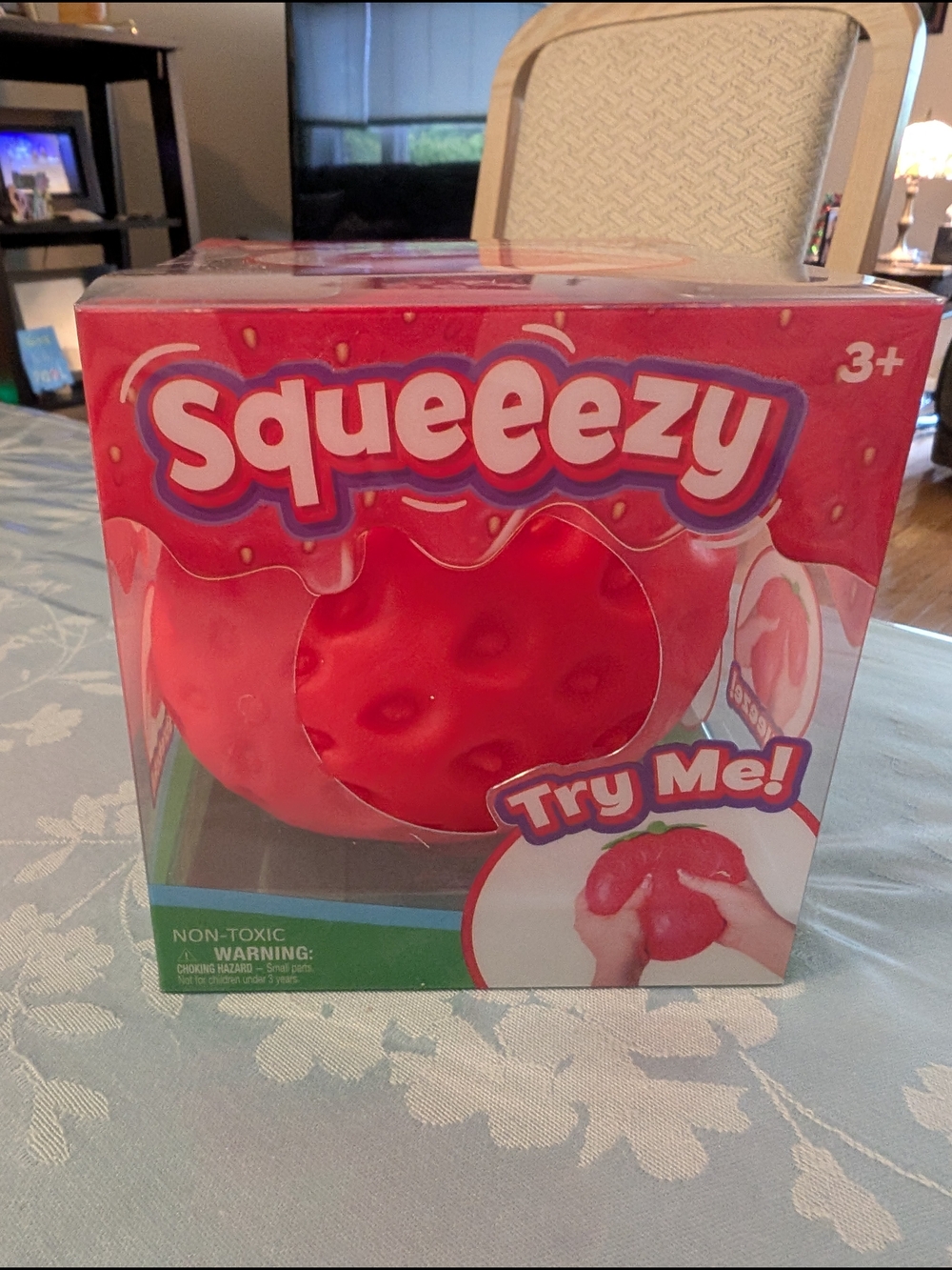 Squeezy Red Strawberry Stress Ball Toy